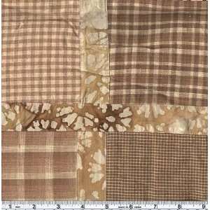  45 Wide Batik Patchwork Windowpane Plaid Cocoa Fabric By 