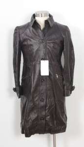 New Burberry Girls Leather Lambskin Trench Coat 10 Stunning Classic 