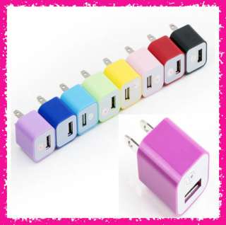 colors USB Wall Charger For iPhone 3G 4G IPod Touch Nano US  