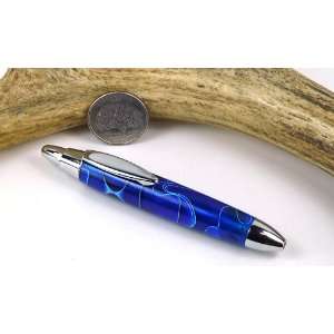  Sapphire Water Acrylic Mini Click Pen With a Chrome Finish 