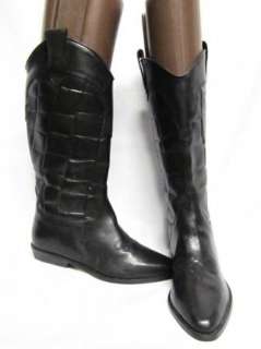WHITE MOUNTAIN Western Black Leather Cowboy Boots  