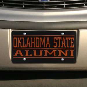  Oklahoma State Cowboys Black Mirrored Alumni License Plate 