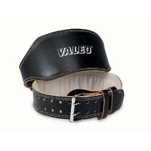  6 inch Black Color Leather Lifting Belt by Valeo Sports 