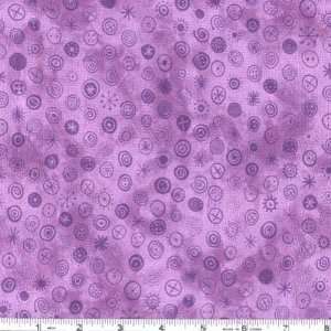  44 Wide FUNdamentals Starburst Circles Lilac Fabric By 