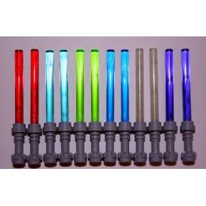  Lego Lightsaber Lot of 12 ~ 6 Different Colors ~ 2 Red, 2 
