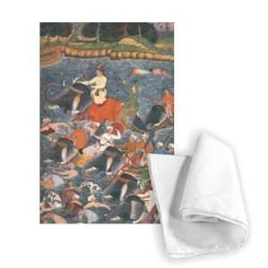  Emperor Akbar (r.1556 1605) crossing the   Tea Towel 100 