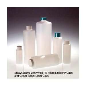 HDPE Cylinder, 24 410 White SturdeeSeal PE Foam Lined Cap, 4oz, case 