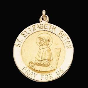  14k St. Elizabeth Seton Medal 22mm/14kt yellow gold 
