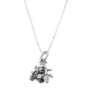  Sterling Silver One Sided Insect Bee Necklace Jewelry