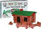 roy toy building logs lincoln cabin 37 pc new mini