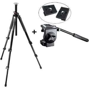  Manfrotto 055XPROB Tripod and a 128RC Fluid Video Head + 2 
