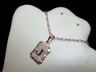 ROSE GOLD FILLED 14K PENDANT INITIAL J WITH CHAIN  