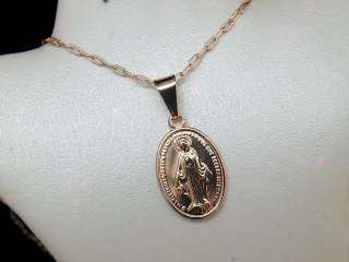 ROSE GOLD FILLED 14K MIRACULOUS MEDAL PENDANT WITH CHAIN  