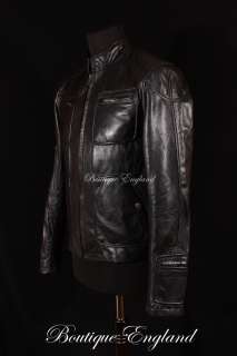 Mens KIRK Black Real Lambskin Leather STAR TREK Style Jacket  