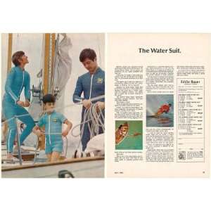  1969 Eddie Bauer Water Suit Family Boating 2 Page Print Ad 