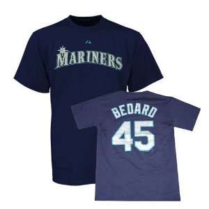 Erik Bedard Seattle Mariners Navy Name and Number T Shirt by Majestic 