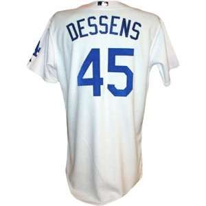  Elmer Dessens #45 2007 Dodgers Game Used ST Home White 