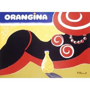  Orangina Tropic Orange Soda Poster by Bernard Villemot 