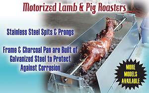 Motorized Lamb, Pig Charcoal Rotisserie Roasters  