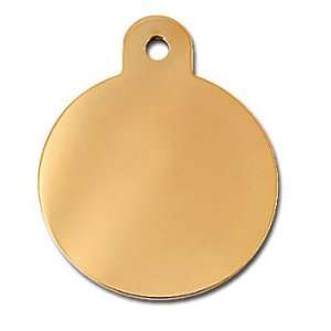 Quick Tag Large Gold Circle Personalized Engraved Pet ID Tag  