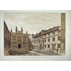   View Guildhall Chapel Blackwell Hall Antique Print