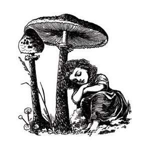  La Blanche Silicone Stamp 3.5X4.5 Child Under A Mushroom 