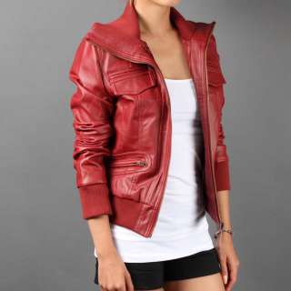 Designer Motorcycle Juniors Womens Chic Faux LEATHER Bomber Jacket sz 