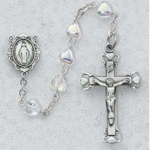  STERLING SILVER CRYSTAL HEART ROSARY: Everything Else