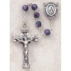  Sterling Silver Rosary, 6mm Lavender Bead    1 3?4 