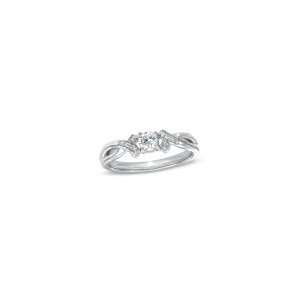  ZALES Diamond Ribbon Promise Ring in 10K White Gold 1/5 CT 