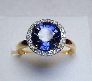   CT BLUE SAPPHIRE/ DIAMOND BEAUTY 14K SOLID GOLD RING 3.8 GRAMS  