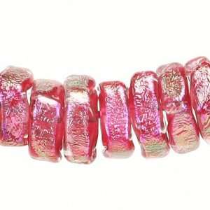    9mm Pink Square Dichroic Glass Beads Arts, Crafts & Sewing