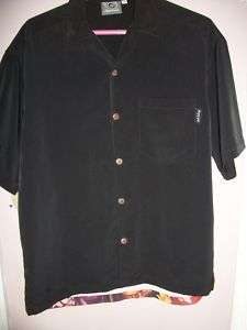 Rietveld Tiki Hawaiian Print sm Black Casual Shirt RARE  