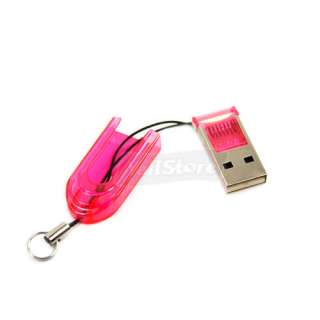 New USB 2.0 T Flash/TF/Micro SD Memory Card Reader Writer Red  
