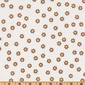  44 Wide Sew Cherry Daisies Brown Fabric By The Yard 