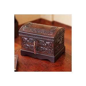   wood and leather jewelry box, Colonial Mystique Home & Kitchen