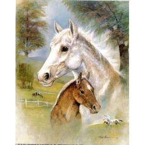  Dapple Mare with Foal by Ruane Manning 16x20