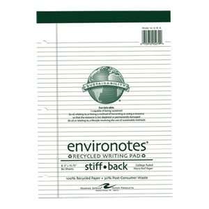 Roaring Spring Recycled Stiff Pad White 8.5x11.75 80 Sht College 