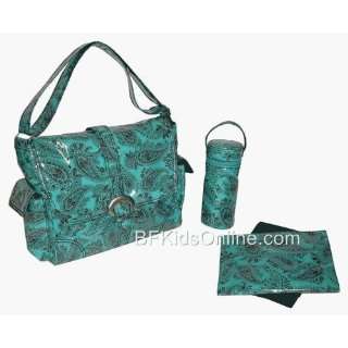 Peggy Paisley   Turquoise, Laminated Buckle Diaper Bag , Style 2960 