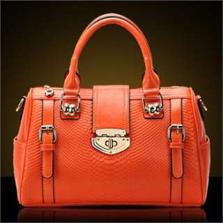 New Lady Genuine Leather Bright Color Bag Retro Handbag Shoulder Bag 