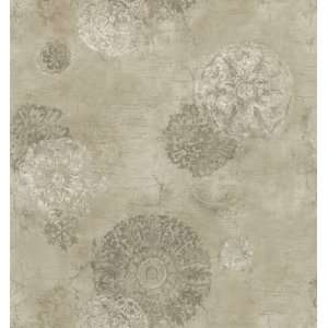   Medallions Wallpaper, 20.5 Inch by 396 Inch, Neutral