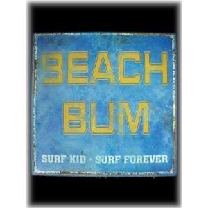  Metal Iron Beach Bum Surf Surfer Wall Door Sign Plaque 