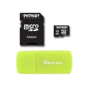  16GB Patriot microSDHC Memory Card + USB Reader (Yellow 