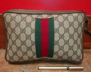   Small Beige Signature Clutch Wristlet Bag Makeup Purse ITALY  