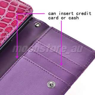   LEATHER WALLET CASE COVER CARD POUCH FOR HTC HD3 / EVO 4G  