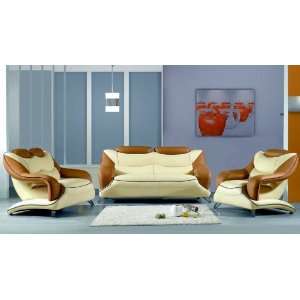  3pc Contemporary Modern Leather Sofa Set, V 8166 S2: Home 