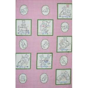  45 Wide Back Porch Prints Needlepoint Panel Pink Fabric 