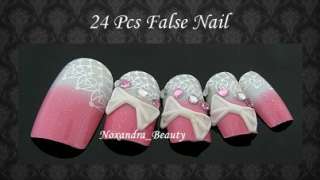 24Pcs 3D Pre Design False Nails Tips Nail Art #081722  