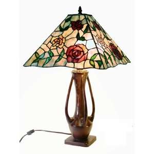  Tiffany Style Rose Mission Style Table Lamp