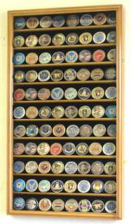 Large Military Challenge Coin Display Rack Case Cabinet  